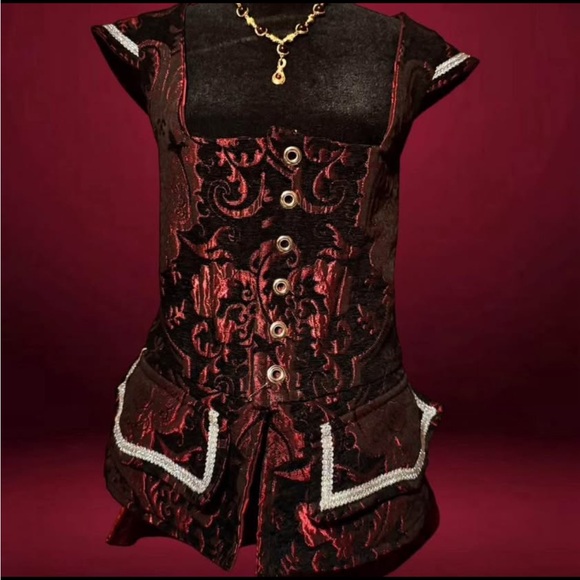 Handmade Felix Needleworthy Black & Red Bodice Corset - Picture 4 of 6